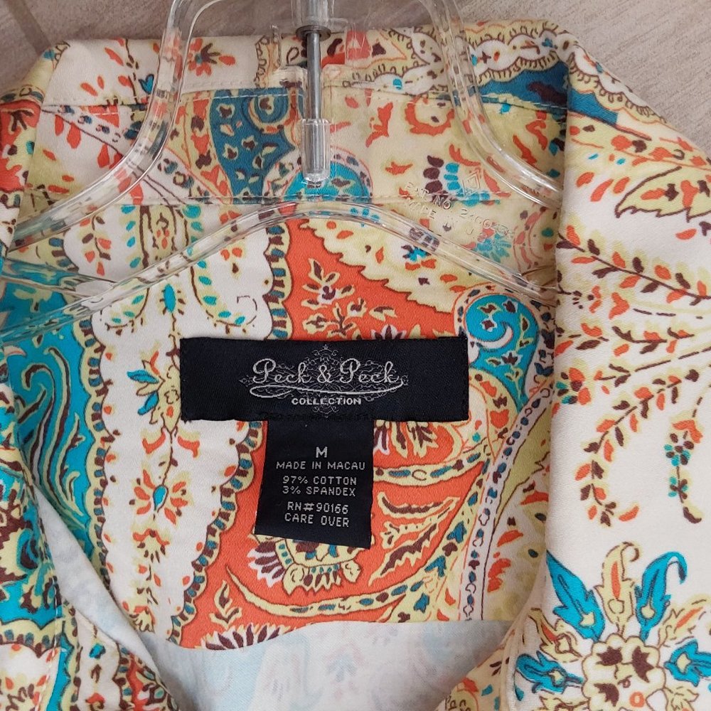 Peck And Peck Multi-Color Paisley Button Front Je… - image 2